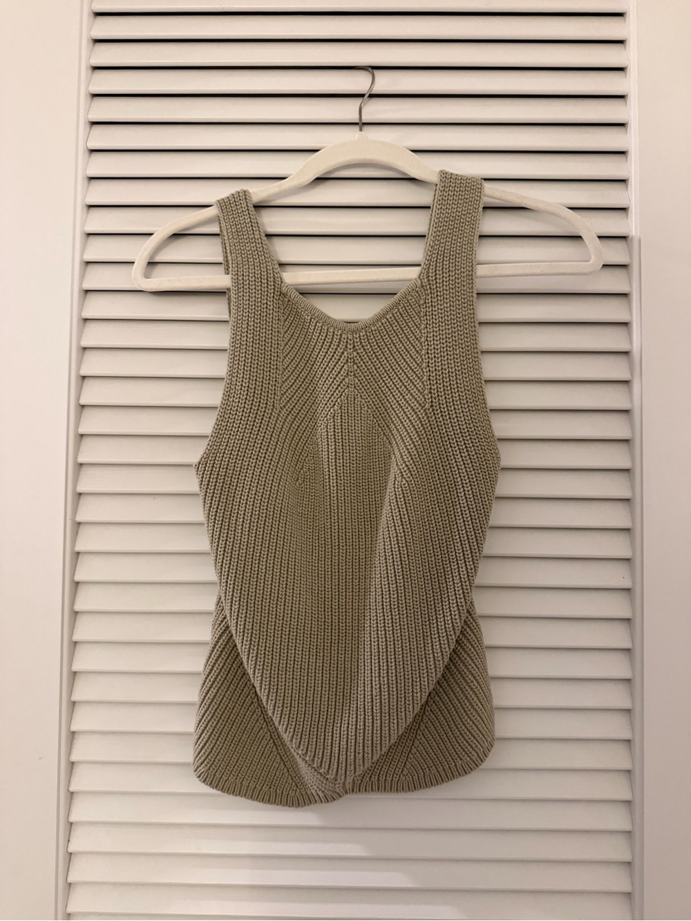 [TAGS ON] Express Tank Top Knit in Light Green Beige - Women Tops